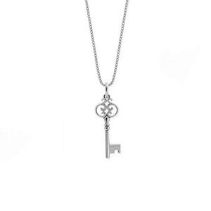 NWT Boma 925 Sterling Silver Victorian Open Key Pendant Necklace